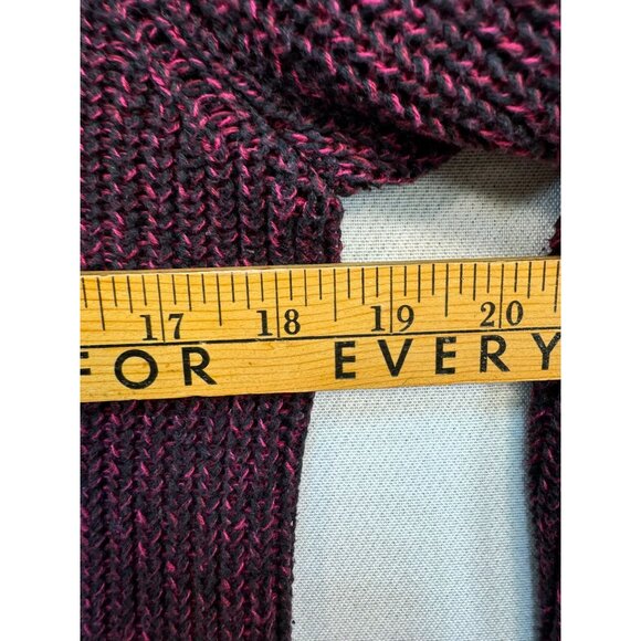 Christopher & Banks Womens Knitted Zip Cardigan Sweater Size M Black & Pink - Picture 6 of 10